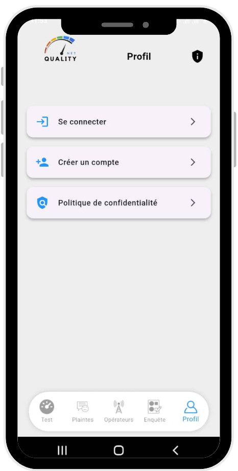Écran Profil